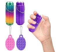 Little Ouchies Pain Fidget, Little Ouchies, 4 Pack Spiky Finger Keychain, Stress Relief Tool for Adults and Teens, Portable Fidget Toys for Anxiety and Focus, Vibrant Colors, 20x14cm