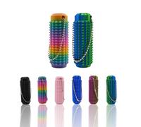 Little Ouchies Pain Fidget Toys, Fidget Toy for Adults, Hard Spiky Fidget Massage Keychain , 3D Printed Mini Pain Keychain Sensory Toy ,Novelty Gifts for Friends（2pcs/Green&Rainbow）