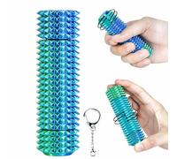 Little Ouchies Pain Stim Fidget Toy-Rotatable Spiky Keychain,3D Printed Sensory Tool for Anxiety,ADHD,Autism,Gift for Teens & Adults (Blue Green)
