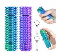 Little Ouchies Pain Stim Fidget Toy-Rotatable Spiky Keychain,3D Printed Sensory Tool for Anxiety,ADHD,Autism,Gift for Teens & Adults (Blue Purple+Blue Green)