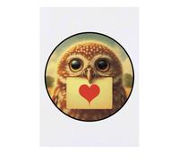 'Little Owl Love Note' Temporary Tattoo - Water Resistant, Skin-Safe, Non-Toxic Transfer (TO00084041)