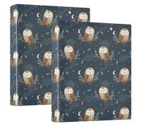 Little Owls 3 Ring Binders 1.5 Inch Clear View Three Ring Binders Versatile Binder Fits 200 Sheets 2 Pack
