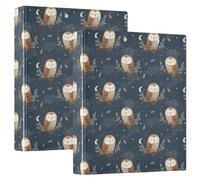 Little Owls Brown 3 Ring Binders 1.5 Inch Clear View Three Ring Binders Versatile Binder Fits 200 Sheets 2 Pack