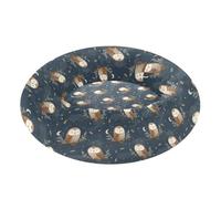 Little Owls Brown Donut Dog Bed Round Cat Bed Orthopedic Washable Donut Pet Beds with Removable Cover Medium