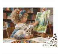 Little Painter Jigsaw Puzzles 1000 Piece Recycled Paper Adults Childhood Art Puzzle Fun Present & Activity for Home Educational Game Challenge 38x26cm/1000pcs