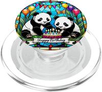 LITTLE PANDA PARTY - HAPPY BIRTHDAY - STAIN GLASS VERSION PopSockets PopGrip for MagSafe