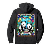 LITTLE PANDA PARTY - HAPPY BIRTHDAY - STAIN GLASS VERSION Pullover Hoodie
