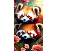 Little Pandas Pink Flowers 2000 Piece Jigsaw Puzzles for Adults Colourful Fun Challenging & Brainteasing Educational Learning Gift Present for Children Boys Girls 2000 Piece Puzzle for Adults