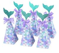 Little Party Candy Boxes Tail Cookie Gifts Packing Paper For Under The Sea Birthday Baby Shower Favor 10pcs