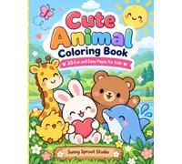 Little Paws at Play: Cute Animals Coloring Book for Kids Ages 1-16: 30 Bold and Easy Designs