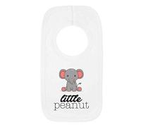 Little Peanut 1 Baby Bib One Size White Funnny Cute Elephant Animals New Born Gift