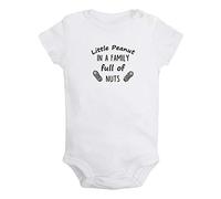 Little Peanut In A Family Full of Nuts Funny Rompers, Newborn Baby Bodysuits, Infant Jumpsuits, Baby Unisex Novelty Outfits