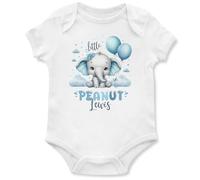 Little Peanut Personalised Babygrow Baby Cute Blue Elephant Birthday 1st Babies Girl Special Occasion Vest, 3-6 Months, White