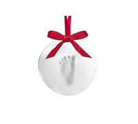 Little Pear Baby's Print Christmas Ornament, Newborn Handprint or Footprint Clay Kit, Easy No-Bake DIY Impression, Gender-Neutral Baby Gift