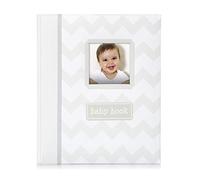 Little Pear Chevron Baby Book, Baby Memory Book, Baby Girl or Baby Boy Photo Album Gender-Neutral, Gift For New And Expecting Mums, Grey