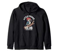Little Pecker Club Cute Woodpecker Design Zip Hoodie