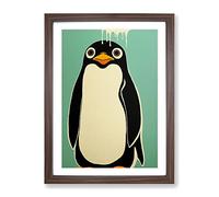 Little Penguin Framed Wall Art Print A2 Walnut
