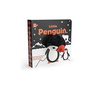 Little Penguin (Happy Fox Books) Finger Puppet Board Book with High-Contrast Art in Black, White, and Red Designed Specifically for Babies; Soft Plush Puppet, Die-Cut Elements, and Rounded Corners