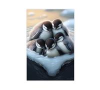 Little Penguin in The Ice Canvas Poster Bedroom Decor Landscape Gift 24x36inch(60x90cm)
