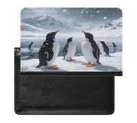 Little Penguin in The Snow Passport Holder Cover Wallet Leather Passport Holder Travel Wallets Ultra Slim Passport Wallet Cover Case for Travel Must Haves Accessories Passport Book Holders