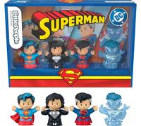 Little People COLLECTOR Superman Through the Ages Special Edition Set for Adults & Fans, 4 Figures in a Display Package, JFD63