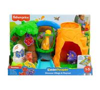 Little People Dinosaur Village & Play Mat Playset Colorful Mini Dinosaur Figures for Kids 3+ Years