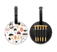 Little People Image Drawing Black Golf tee Storage Bag - Easy to Carry Around and More efficient in Playing Golf