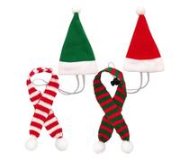 Little Pet Christmas Hat Scarf, Comfortable Material, Santa Hat & Scarf Set 1set, Pet Christmas Clothing Accessory, Furry Friend Winter Accessories, Classic Santa Look, For Holiday