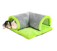 Little Pet Tunnel Nest, Small Animal Tunnel Bed, Bunny Hamster Tube Nest, Washable Pet Tunnel 35x35x15cm for Small Animals, Home Indoor, Present, Decoration, Green, Brown, Blue Color