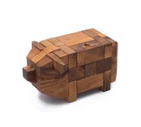 Little Pig: Handmade & Organic 3D Brain Teaser Wooden Puzzle for Adults from SiamMandalay with Free SM Gift Box(Pictured)
