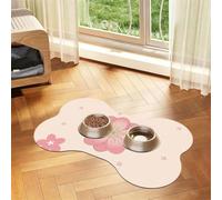Little pink cherry blossoms Bone Shaped Absorbent Dog Feeding Mat