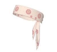 Little Pink Cherry Blossoms Patterned Sports Headscarf Unisex Sweat Absorbing Headband for Tennis Volleyball Jogging Yoga