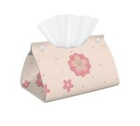 Little pink cherry blossoms Rectangular leather tissue box, suitable for office, bathroom, home, and car interiors.