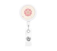 Little Pink Cherry Blossoms The Plastic Retractable Badge Holder is Made of ABS Material and The Rope is Nylon