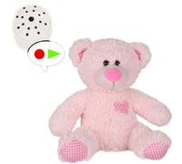 Little Pink Classic Teddy with 60 Second Voice Recorder - 10"/25cm - Recordable Teddy Bear Gift - Baby Heartbeat Bear