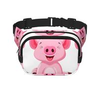 Little Pink Pig Unisex Adjustable Waist Square Double Layer Waist Pack for Outdoor Activities Travelling Running Hiking