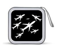 Little Planes Portable CD Case Holder 48 Capacity Travel DVD Storage Boxs Wallet Bag