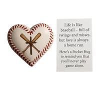 Little Pocket Baseball | 3D Heart Shape Encouragement Keepsake | Ball Sports Motivational Cards - for Players Team Managers Sports Enthusiasts Fans Collectors Tournaments Travel Birthday Holiday Parti