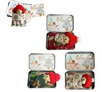 Little Pocket Bear Hug in A Box,Mini Worry Bear in a Tin Box Plush Toy Stuffed Animal B-ear,Mini Stuffed B-ear in a Tin Plush Pocket B-ear for Anti Anxiety Stress Worry Christmas Party Supplies Gift