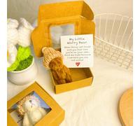 Little Pocket Bear Hug in a Box,Pocket Bear Hug in a Box,Handmade Mini Plush Teddy,Fun Give,for Friends Family Graduation (Coffee)
