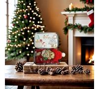 Little Pocket Bear Hug in a Tin Box, Christmas Worry Bear Hug in a Box Mini Plush Bears Set with Inspirational Card, Handmade Mini Plush Bears in Boxes for Friends Women Men (Red 1pcs)