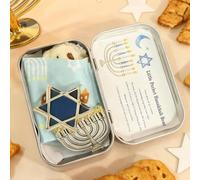 Little Pocket Bear Hug in a Tin Box, Emotional Support Hanukkah Bears, Handmade Mini Plush Bears Lwith Inspirational Card, Mini Bea-rs Hug Cute Hanukkahs Gift, Bear Stuffed Gifts for Family Friends