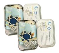 Little Pocket Bear Hug in a Tin Box, Emotional Support Hanukkah Bears, Handmade Mini Plush Bears Lwith Inspirational Card, Mini Bea-rs Hug Cute Hanukkahs Gift, Bear Stuffed Gifts for Family Friends