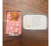 Little Pocket Bear Hug: Mini Bear in a Tin Box. A plush toy stuffed bear, cute doll decoration Great Christmas, birthday, Graduation gifts for women, friends; Get-well-soon gifts for kids. (Brown)