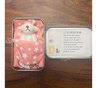 Little Pocket Bear Hug: Mini Bear in a Tin Box. A plush toy stuffed bear, cute doll decoration Great Christmas, birthday, Graduation gifts for women, friends; Get-well-soon gifts for kids. (White)