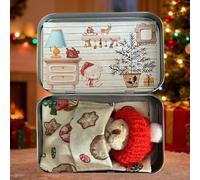 Little Pocket Bear Hug, Mini Worry Bear in a Tin Box Plush Toy Stuffed Animal Bears Cute Doll Decoration Key Chain Hug Love Token Christmas Birthday Graduation Gifts for Children Women Friend (White)