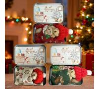 Little Pocket Bear Hug, Mini Worry Bear in a Tin Box Plush Toy Stuffed Animal Bears Cute Doll Decoration Key Chain Hug Love Token Christmas Birthday Graduation Gifts for Children Women Friend (mix)