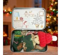 Little Pocket Bear Hug, Mini Worry Bear in a Tin Box Plush Toy Stuffed Animal Bears Cute Doll Decoration Key Chain Hug Love Token Christmas Birthday Graduation Gifts for Children Women Friend (Green)
