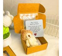 Little Pocket Bear Hug,Pink Teddy Bear in a Box,Mini Plush Care Bear with Motivation Card,Gift for Women Valentine's Day Christmas,Sending a Hug Gift,Fashionable and Versatile,Portable(White)