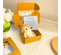 Little Pocket Bear Hug,Pocket Bear in a Box,Mi/ni Plush Ted/dy Be/ar in Box,Han/dmade Cute Mi/ni Plush Bears Doll with Motivation Card,Positive Gift for Women Valentine's Day Christmas(White)